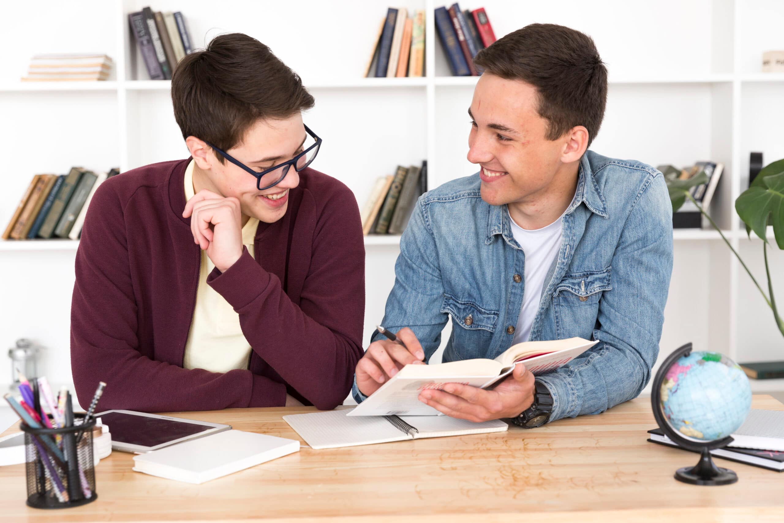 Students studying together